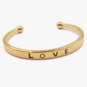 LOVE Cuff Bracelet in Gold Tone